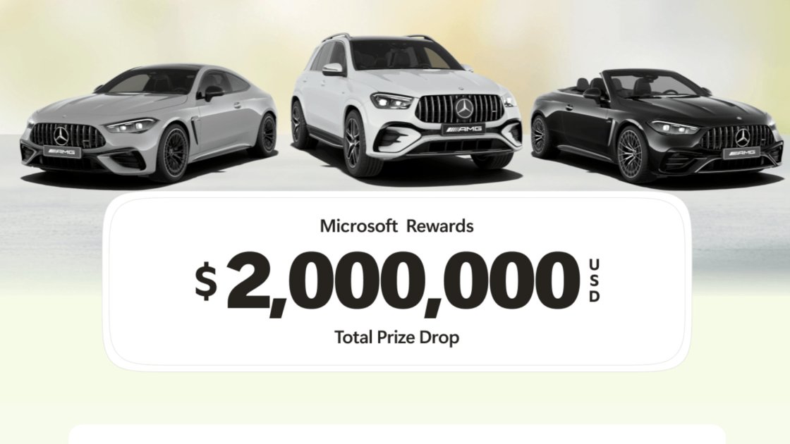 Microsoft Raffles 2 Million Dollars and Mercedes-Benz